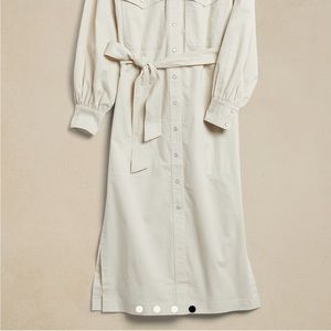 Banana Republic Factory Womens Twill Utility Midi Shirtdress